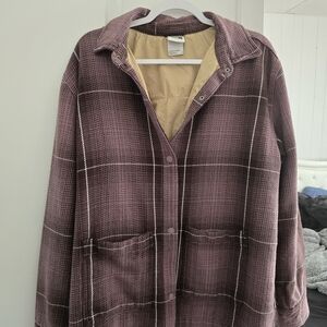 The North Face Purple and Cream Plaid Jacket